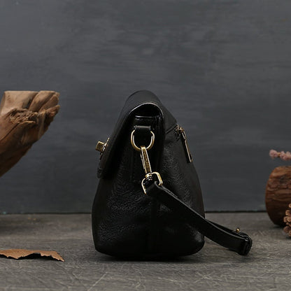 Avelena | Retro Einfarbige Leder Umhängetasche