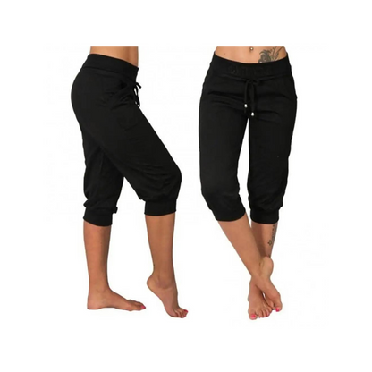 Lässige Bootcut-Sporthose für Damen mit niedriger Taille und Kordelzug