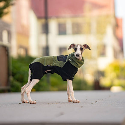 Avelena | Vollständiger Schutz Polar Fleece Hund Overall mit abnehmbarem Kragen