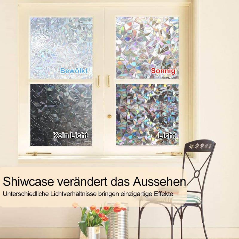 Avelena | 3D-Regenbogenfensterfolie - PVC-Brechung & kein Kleber
