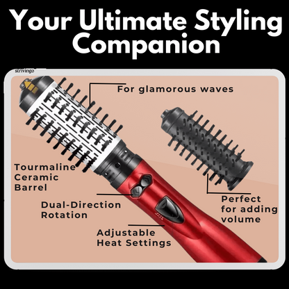 Avelena | 3-in-1 Rotierender Haartrockner und Styler mit einstellbarer Temperatur für mühelose Locken und Wellen