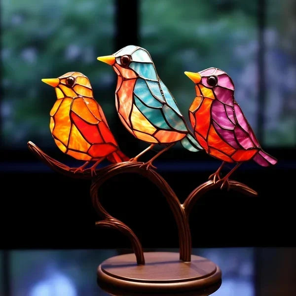 Avelena | Luxus Vogel Figuren aus Farbigem Glas Eleganbird