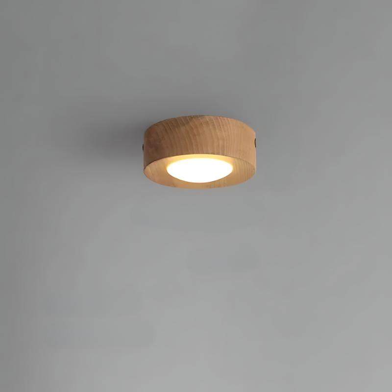 Avelena | Walnuss-Deckenlampe mit LED-Strahler