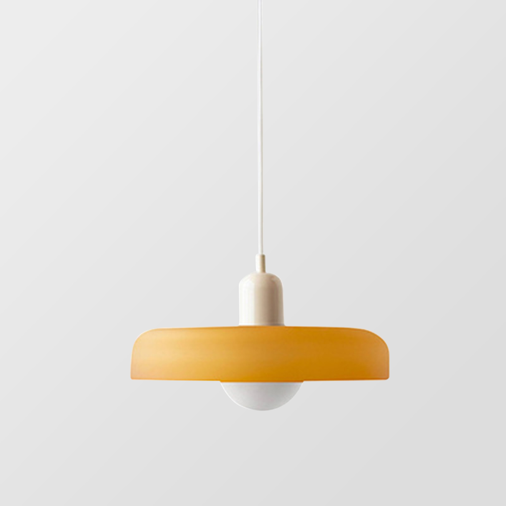 Avelena |  Pendelleuchte aus farbigem Glas | Elegante Hängeleuchte im Bauhaus-Stil | Designlampe für Wohnzimmer & Esszimmer