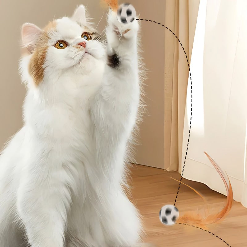 Avelena | Interaktiver Bouncing Ball für Katzen mit Federn