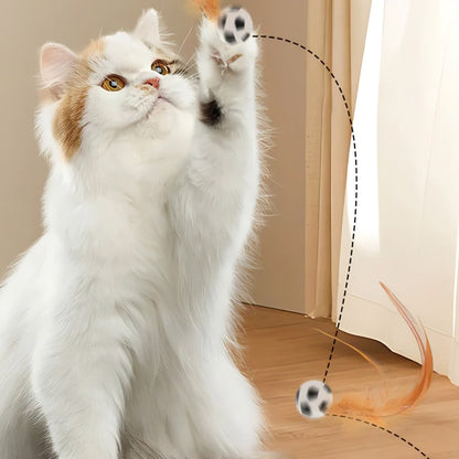 Avelena | Interaktiver Bouncing Ball für Katzen mit Federn
