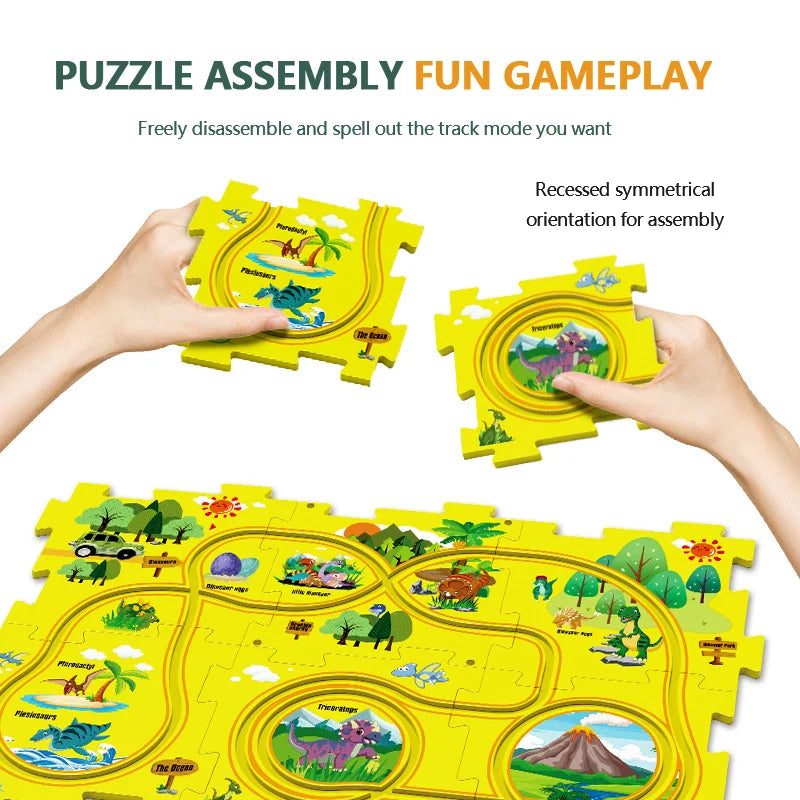 Avelena | Kinder Bildungs-Puzzle Spur Auto Spielset