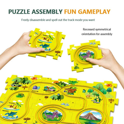 Avelena | Kinder Bildungs-Puzzle Spur Auto Spielset