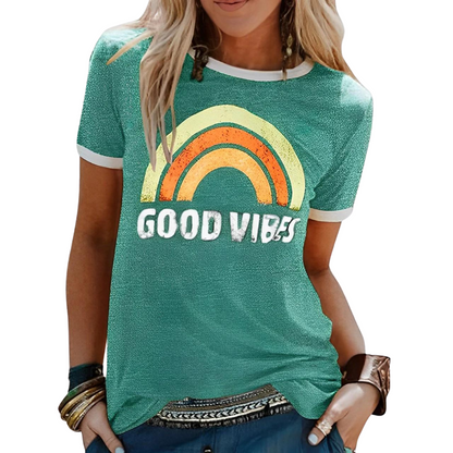 "Good Vibes" Modisches Statement-T-Shirt