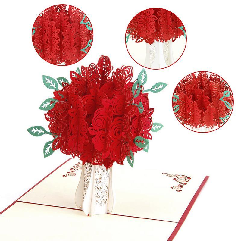 Avelena | Rose Bouquet Pop-up-Karte