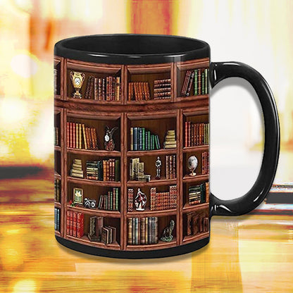 Avelena | Bücherregal Keramikkaffeebecher - Geschenk für Katzenbuchliebhaber