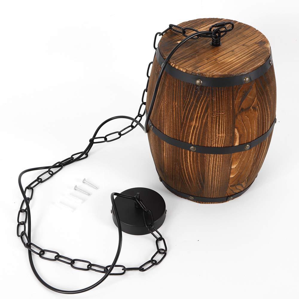 Avelena | Retro Holz Weinfass Hängeleuchte