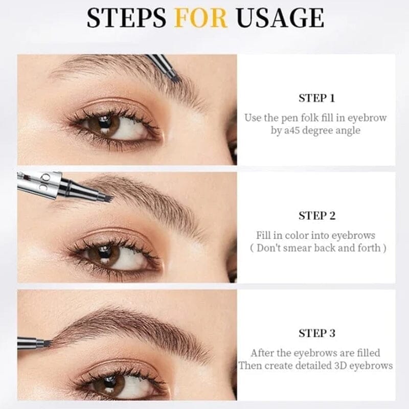 Avelena | Wasserdichter 3D-Microblading-Augenbrauenstift mit 4 Gabelspitzen
