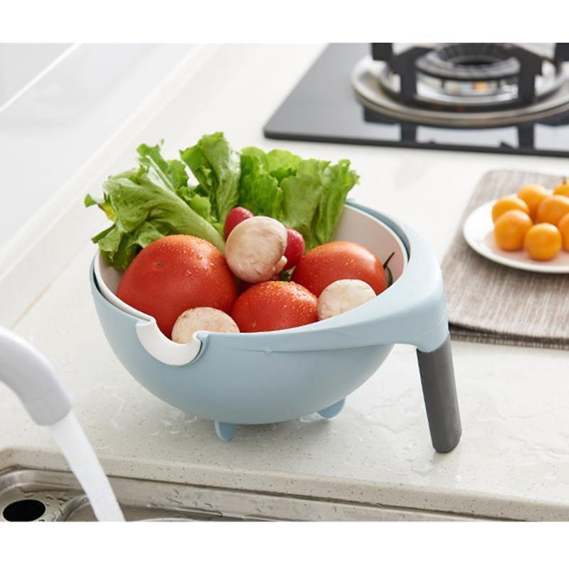 Avelena | Doppelschicht Flip-Drain-Korb, Obst- und Gemüsekorb aus Kunststoff, Tropfkorb