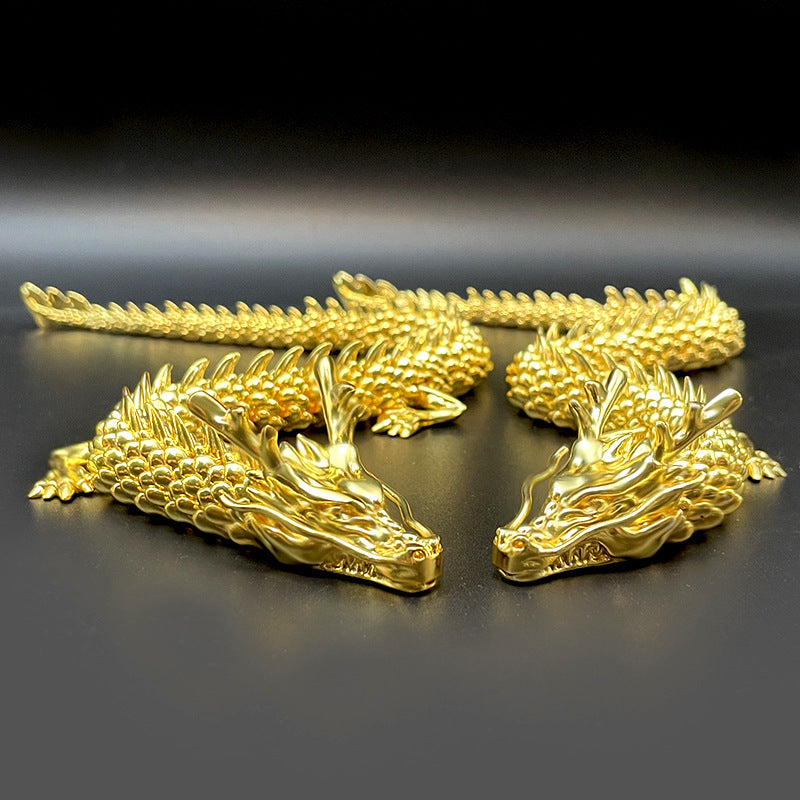 Avelena | Goldener Drache mit beweglichen Gelenken