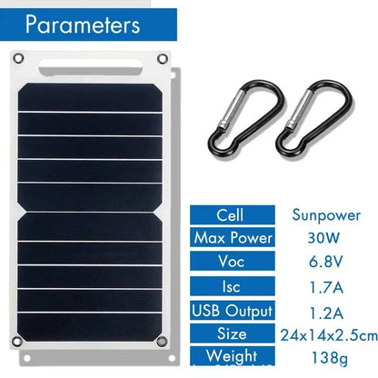 Avelena | Solarpanel mit Tragbarem Usb-Akku, Wasserdicht