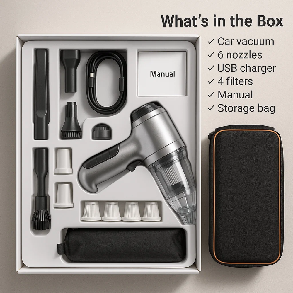 Avelena | CleanDrive | Auto Staubsauger – Effektive kabellose Reinigung