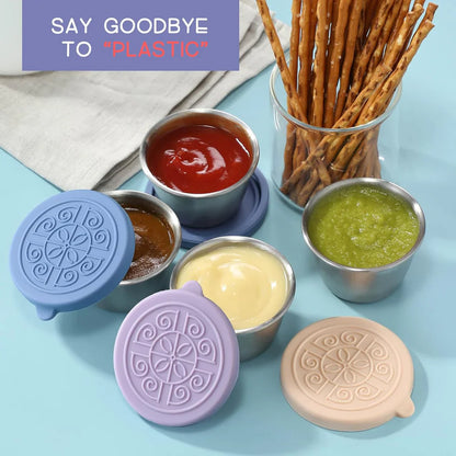 Avelena | Dicht verschließbare Edelstahl-Saucenbehälter (6er-Set)