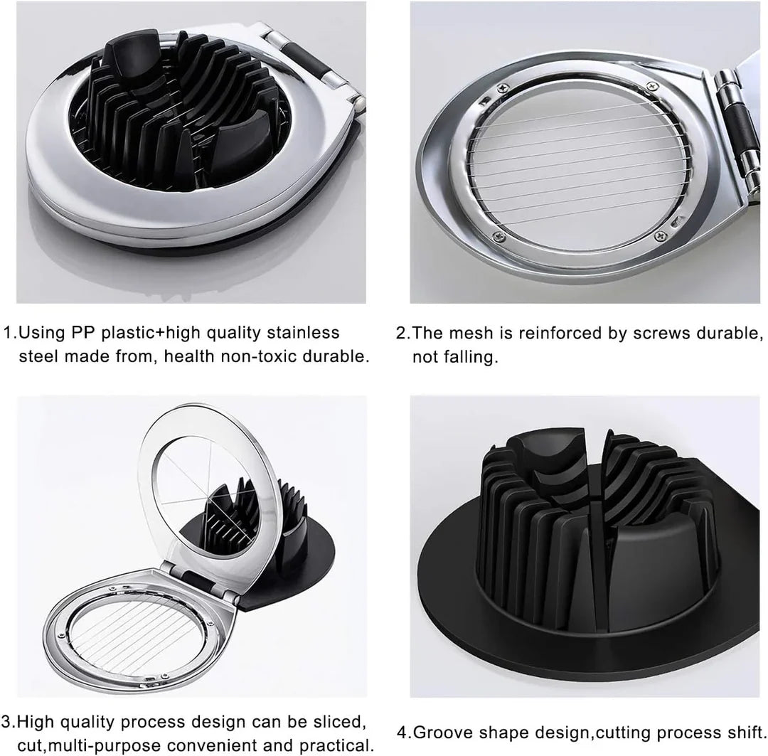 Avelena | Edelstahl-Eierschneider – 3-in-1 Schneideoptionen für mühelose Zubereitung!