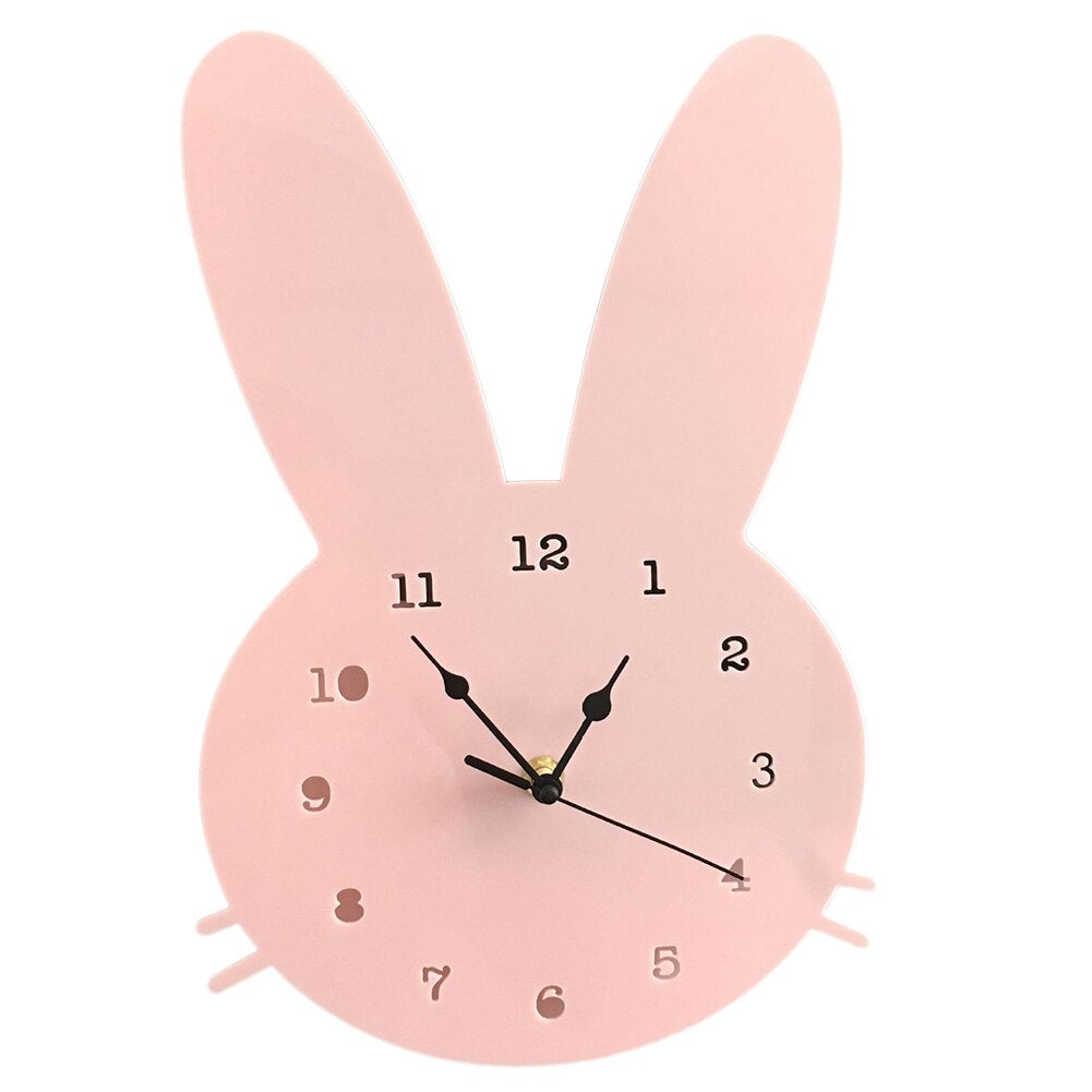 Avelena | Bunnyclock Süße Kinderwanduhr Im Hasendesign