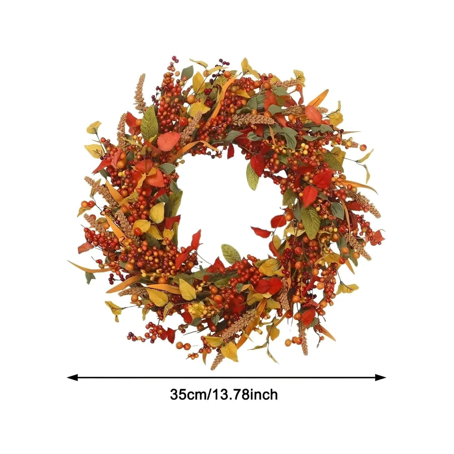 Avelena | Herbstlicher Türkranz mit Blättern, 35-45cm