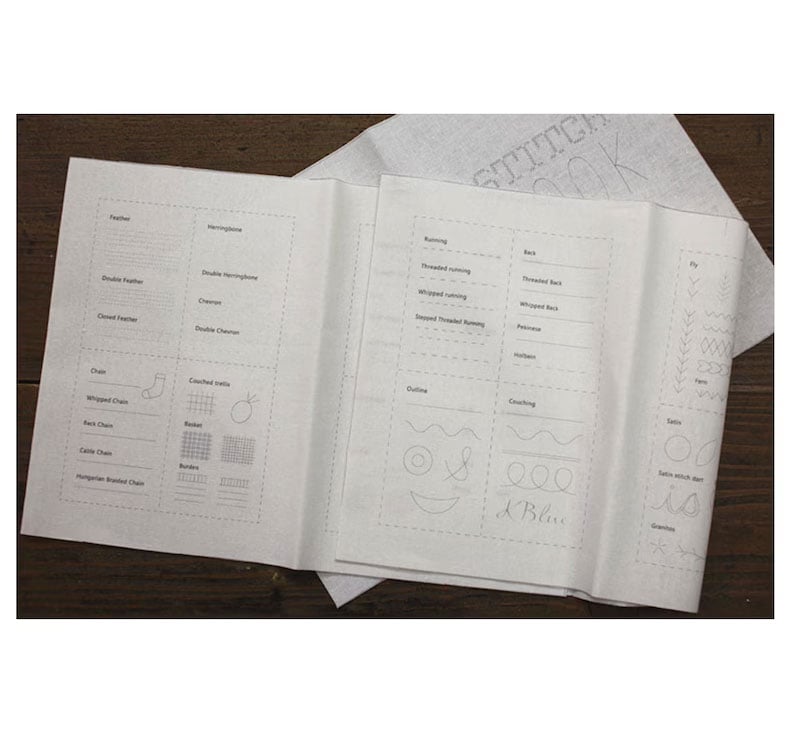 Avelena | DIY Stickbuch „Stitch Book“ | 86 Stickstiche lernen | 7 Stoffseiten | Für Anfänger & Profis