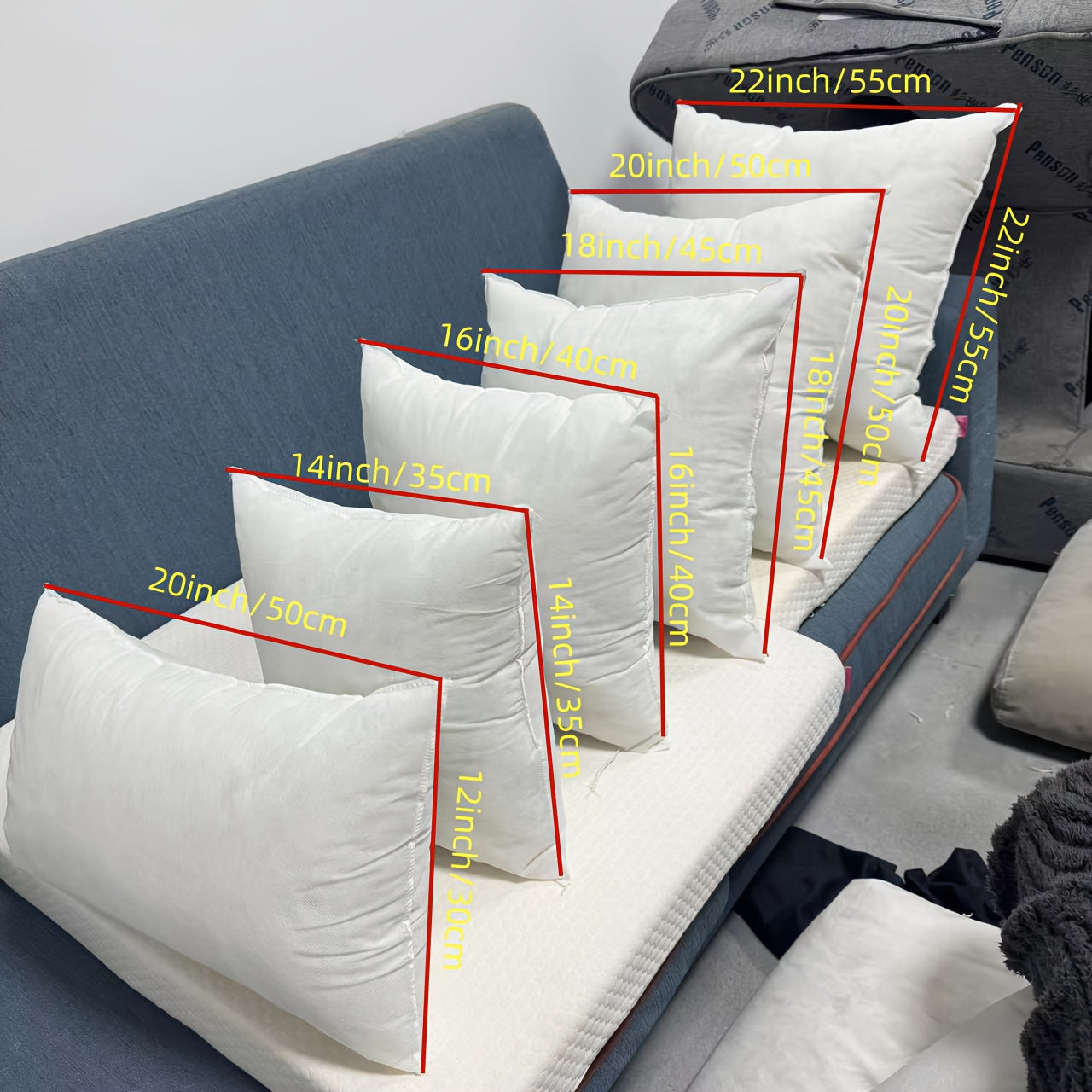 Avelena | Kissen Luxe Füllung für Sofa und Bett (2 Stück)