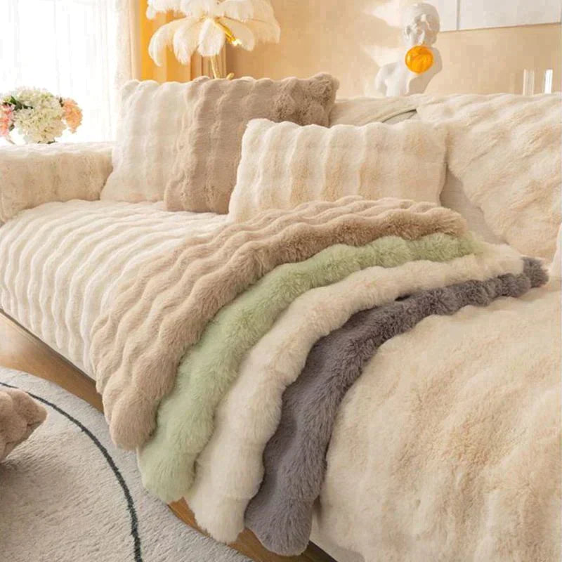 Avelena | dicker Kaninchenplüsch Sofaüberzug