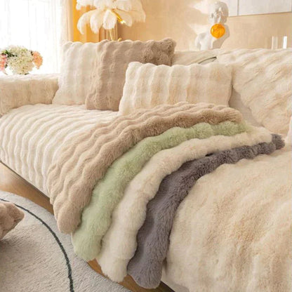 Avelena | dicker Kaninchenplüsch Sofaüberzug