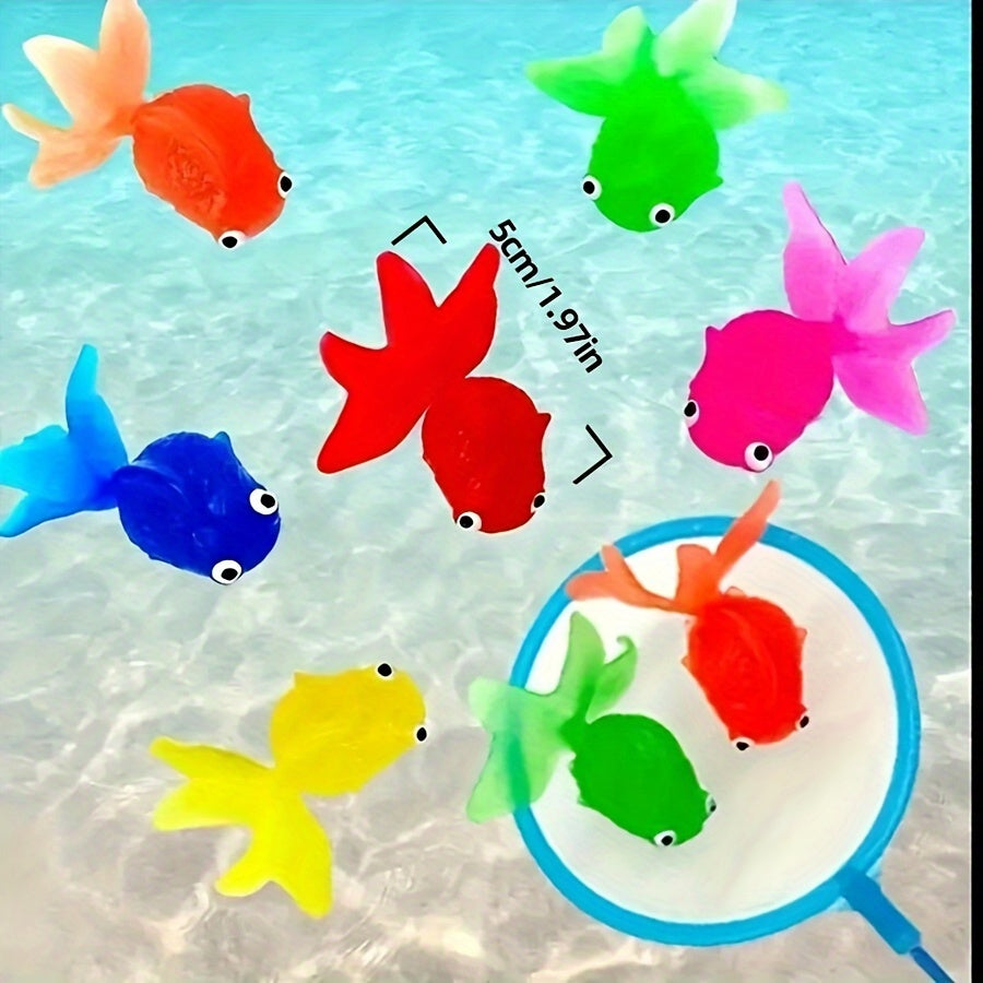Avelena | Bade-Spielzeug Schwimmendes Gummi-Fisch Set 12-Pack