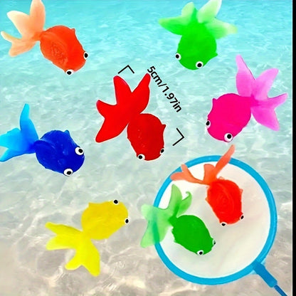 Avelena | Bade-Spielzeug Schwimmendes Gummi-Fisch Set 12-Pack