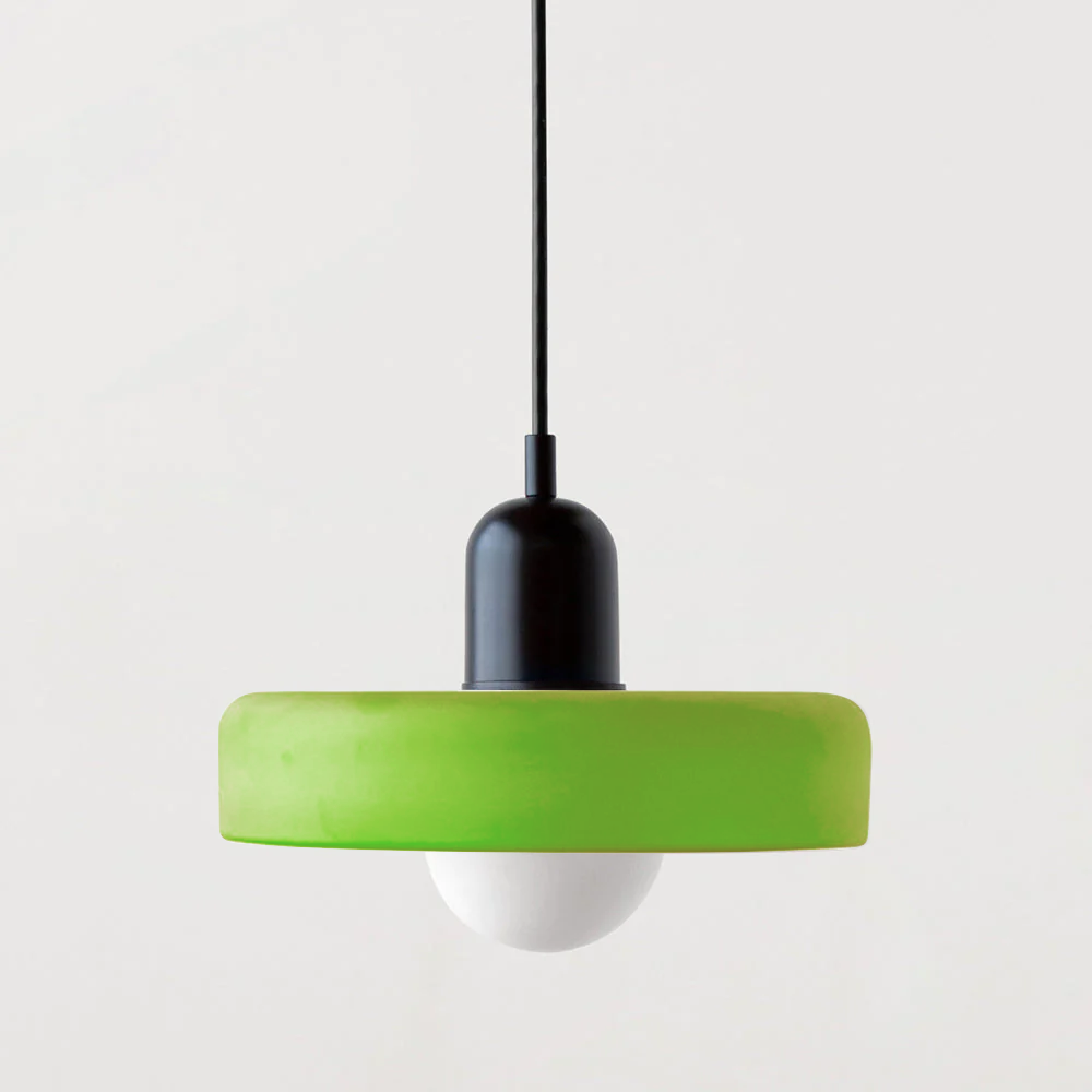 Avelena |  Pendelleuchte aus farbigem Glas | Elegante Hängeleuchte im Bauhaus-Stil | Designlampe für Wohnzimmer & Esszimmer