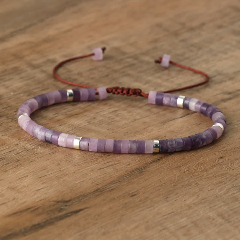 Avelena | Geflochtenes Armband mit 2,4 Mm Natursteinrollen Seraphina