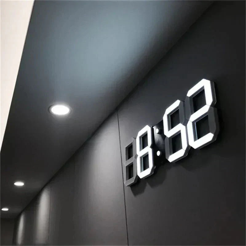 Avelena | 3D Led Wanduhr Modern Digitaluhr Dimmbares Led Licht Stilvolle Wanddekoration