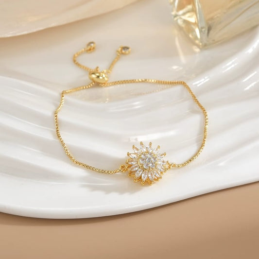 Avelena | Sonnenblumen Armband | Farbwechselnder Stimmungsstein | Symbol für Freude, Stärke & positive Energie | Geschenkidee