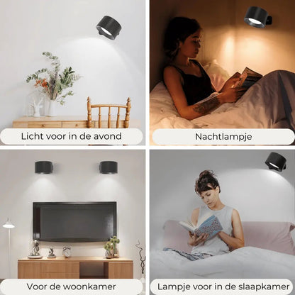 Avelena | Wandlampe Wiederaufladbar Kabellos 360°