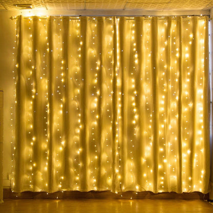 Avelena | 600 LED 9.8 x 19.6 FT. LED Vorhanglichter mit 8 Lichtmodi und Speicherfunktion