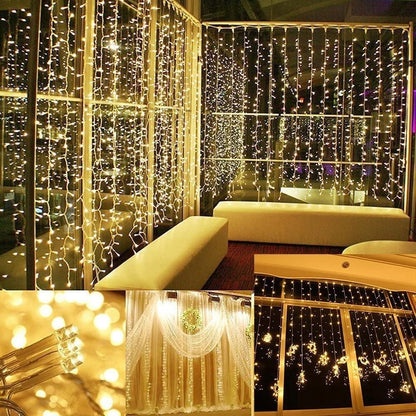 Avelena | 600 LED 9.8 x 19.6 FT. LED Vorhanglichter mit 8 Lichtmodi und Speicherfunktion