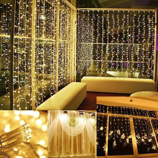Avelena | 600 LED 9.8 x 19.6 FT. LED Vorhanglichter mit 8 Lichtmodi und Speicherfunktion