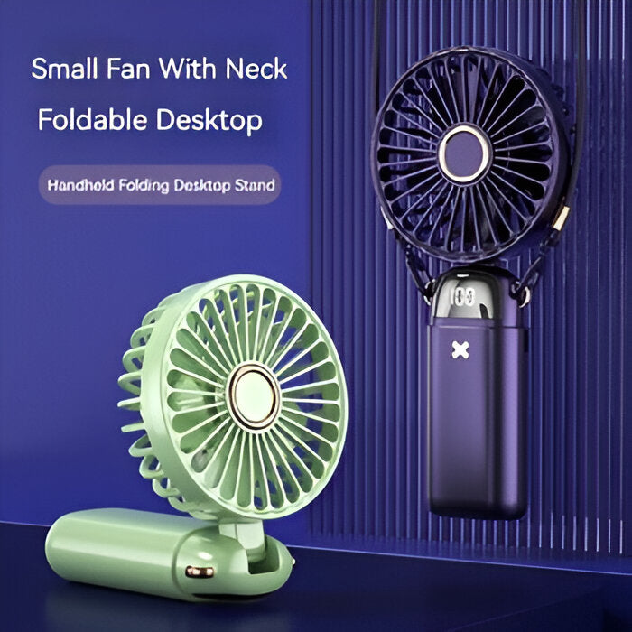 Avelena | Wiederaufladbarer tragbarer Mini Ventilator | 5-Stufen, 90-Grad verstellbar & leise für Büro, Zuhause & den Außeneinsatz