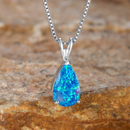 Avelena | Minimalist Drop Opal Pendant Necklace Selina
