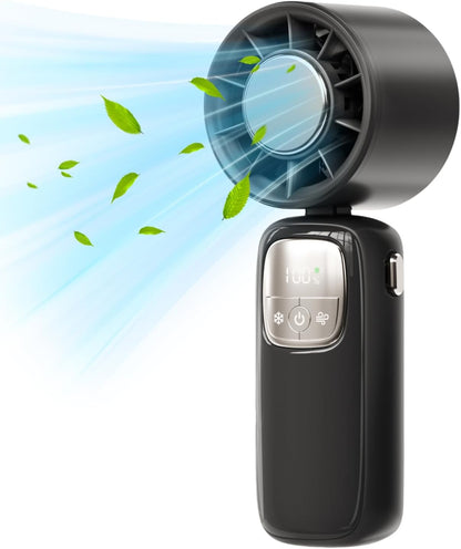 Avelena | Tragbarer faltbarer Handventilator mit LED-Anzeige 100 Geschwindigkeiten