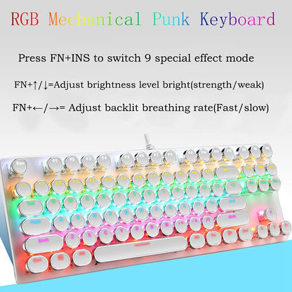 Avelena | 87-Tasten Mechanische Gaming-Tastatur RGB Hintergrundbeleuchtet Blaue Schalter