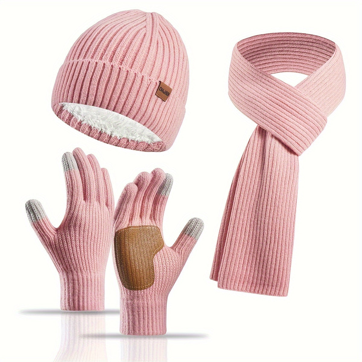 Avelena | Winter Komfort Set – Strickmütze, Schal und Handschuhe für Unisex