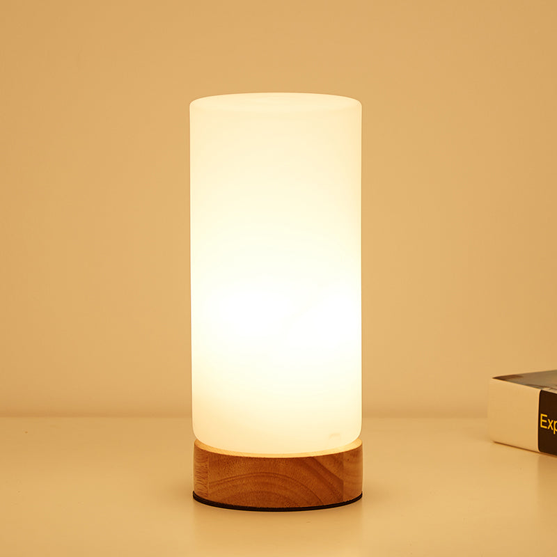 Avelena | Einzelleuchtmittel Globus/Zylinder/Quadratische Schirm Lese Buch Licht Moderne Holz Weiß Glas Arbeitsbeleuchtung