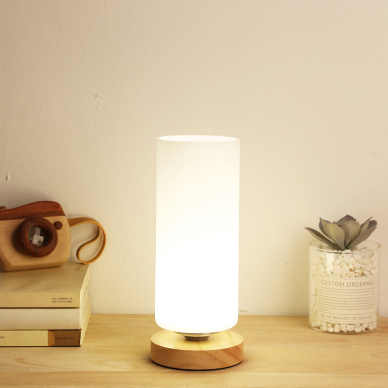 Avelena | Einzelleuchtmittel Globus/Zylinder/Quadratische Schirm Lese Buch Licht Moderne Holz Weiß Glas Arbeitsbeleuchtung