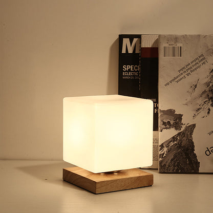 Avelena | Einzelleuchtmittel Globus/Zylinder/Quadratische Schirm Lese Buch Licht Moderne Holz Weiß Glas Arbeitsbeleuchtung