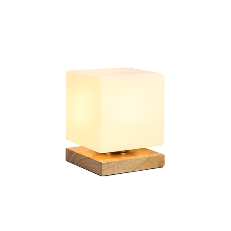 Avelena | Einzelleuchtmittel Globus/Zylinder/Quadratische Schirm Lese Buch Licht Moderne Holz Weiß Glas Arbeitsbeleuchtung