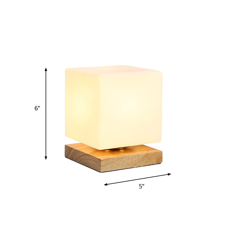 Avelena | Einzelleuchtmittel Globus/Zylinder/Quadratische Schirm Lese Buch Licht Moderne Holz Weiß Glas Arbeitsbeleuchtung