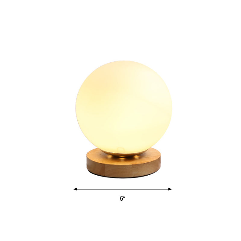 Avelena | Einzelleuchtmittel Globus/Zylinder/Quadratische Schirm Lese Buch Licht Moderne Holz Weiß Glas Arbeitsbeleuchtung